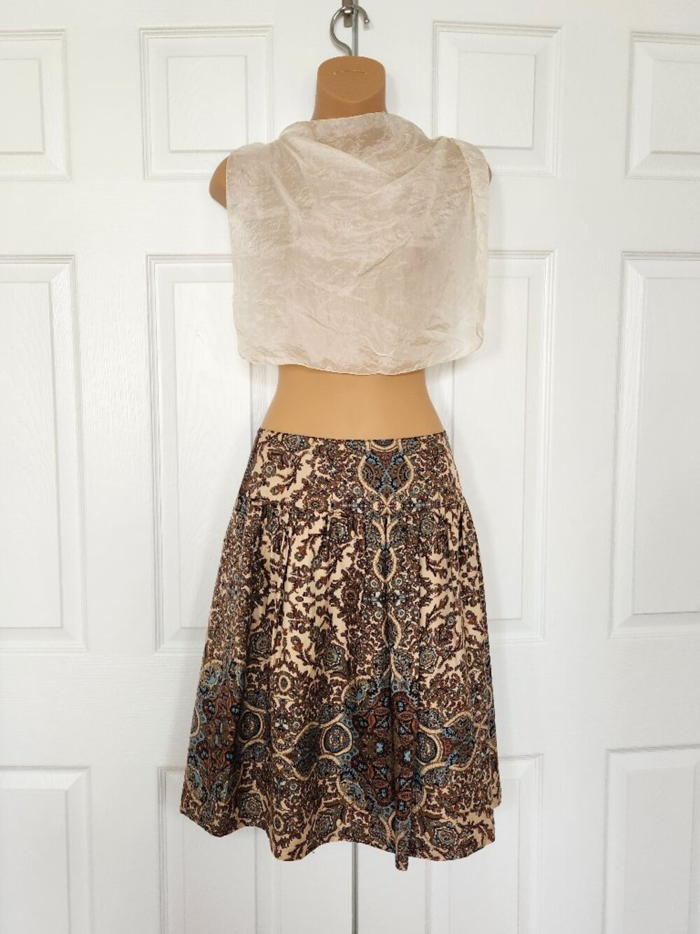 BANANA REPUBLIC WOMENS SKIRT S 0P MULTICOLOTED SILK